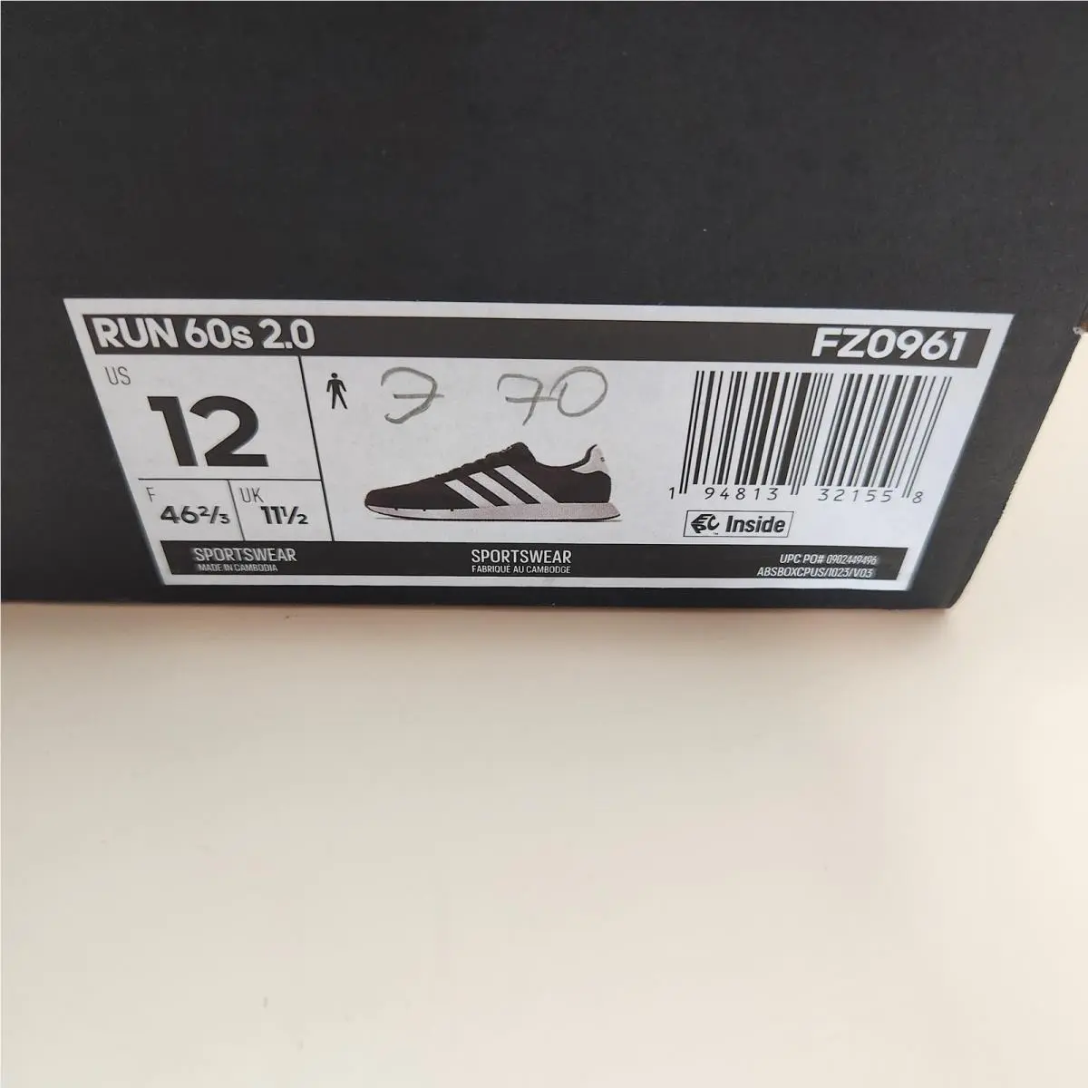 Adidas shoes - adidas Run 60S - Run - FZ0961 - Black (UPC: 194813321589) 7
