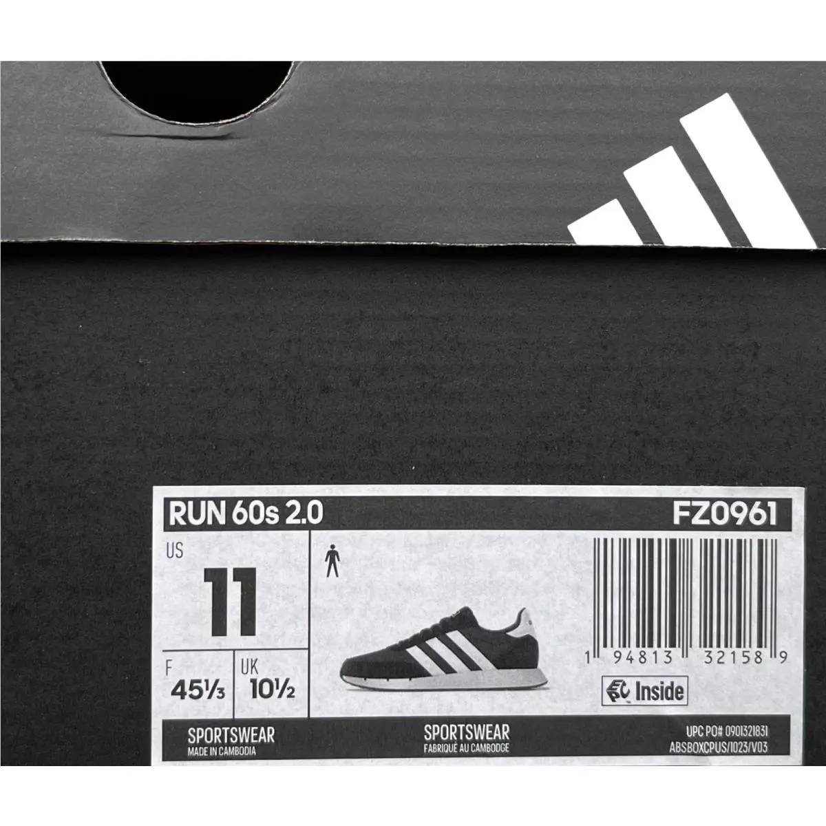 Adidas shoes - adidas Run 60S - Run - FZ0961 - Black (UPC: 194813321589) 9
