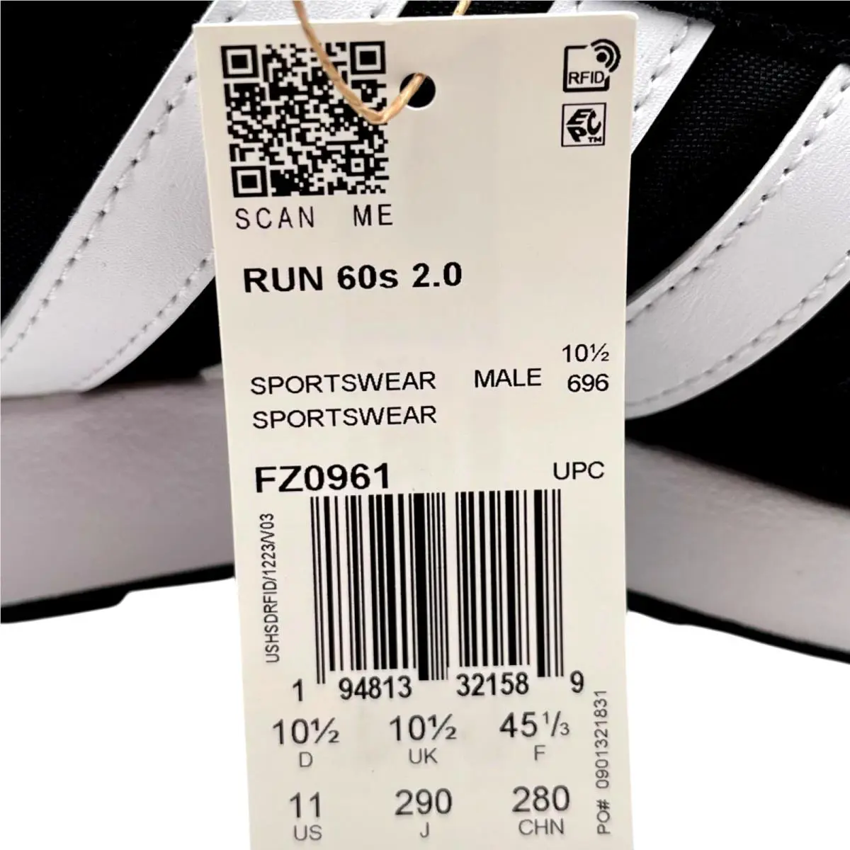 Adidas shoes - adidas Run 60S - Run - FZ0961 - Black (UPC: 194813321589) 10