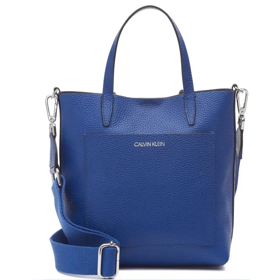 Calvin Klein Bucket Tote Converts Crossbody Pebble Leather Larissa Suede Lining
