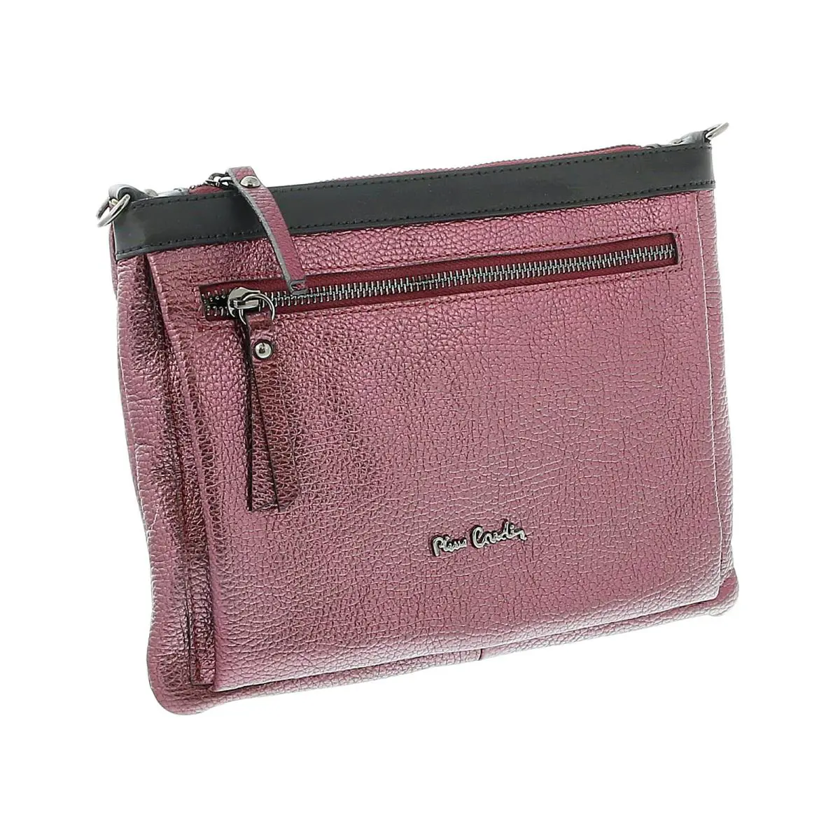 Campari Leather Structured Square Shoulder Bag by Pierre Cardin