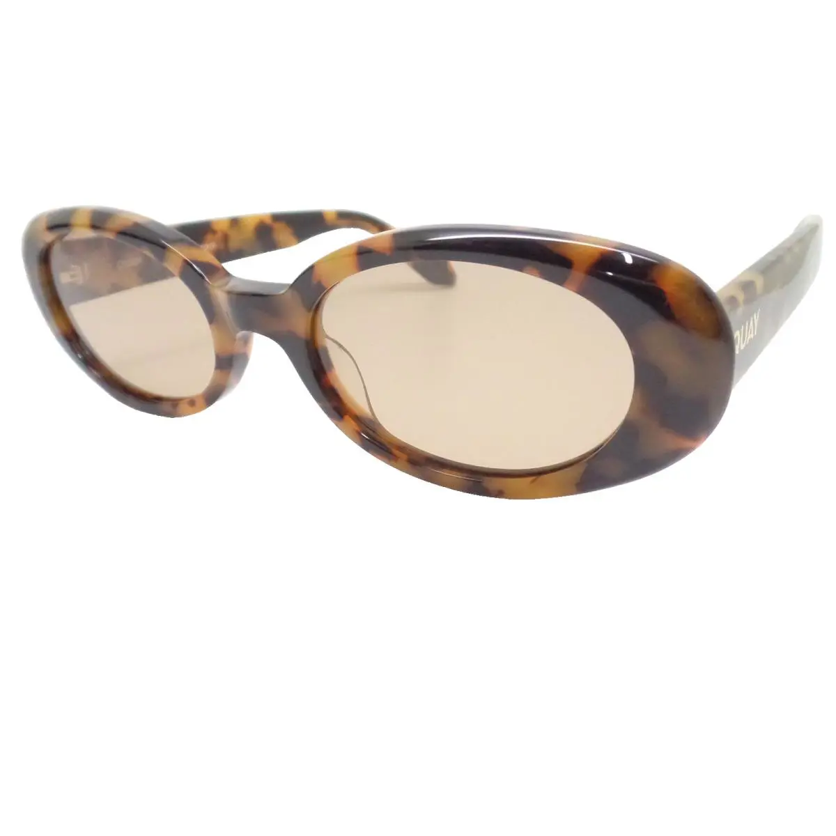 Quay Felt Cute Pepple Tort Tan Sunglasses