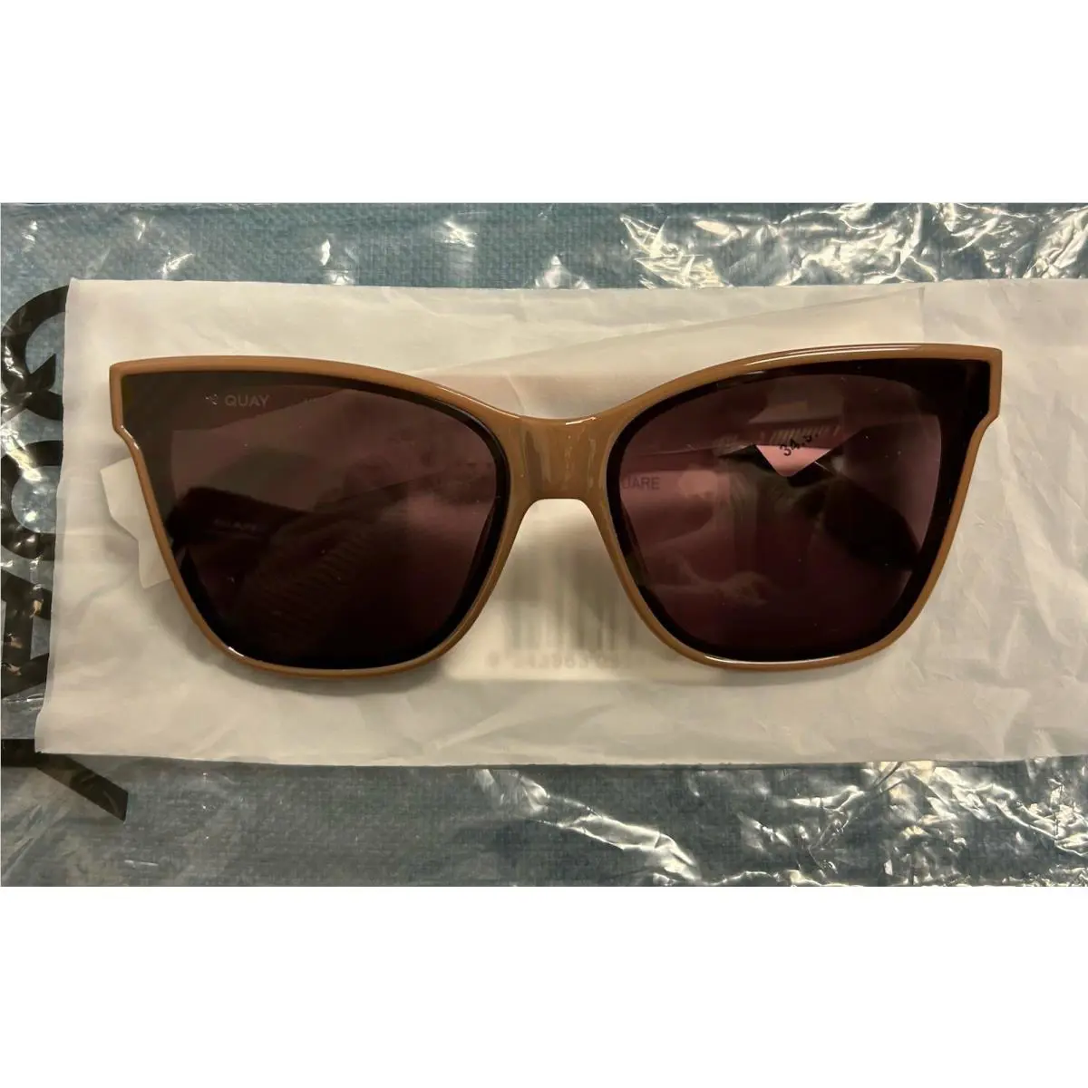Quay Australia 55 mm After Party Square Sunglasses Doe Brown