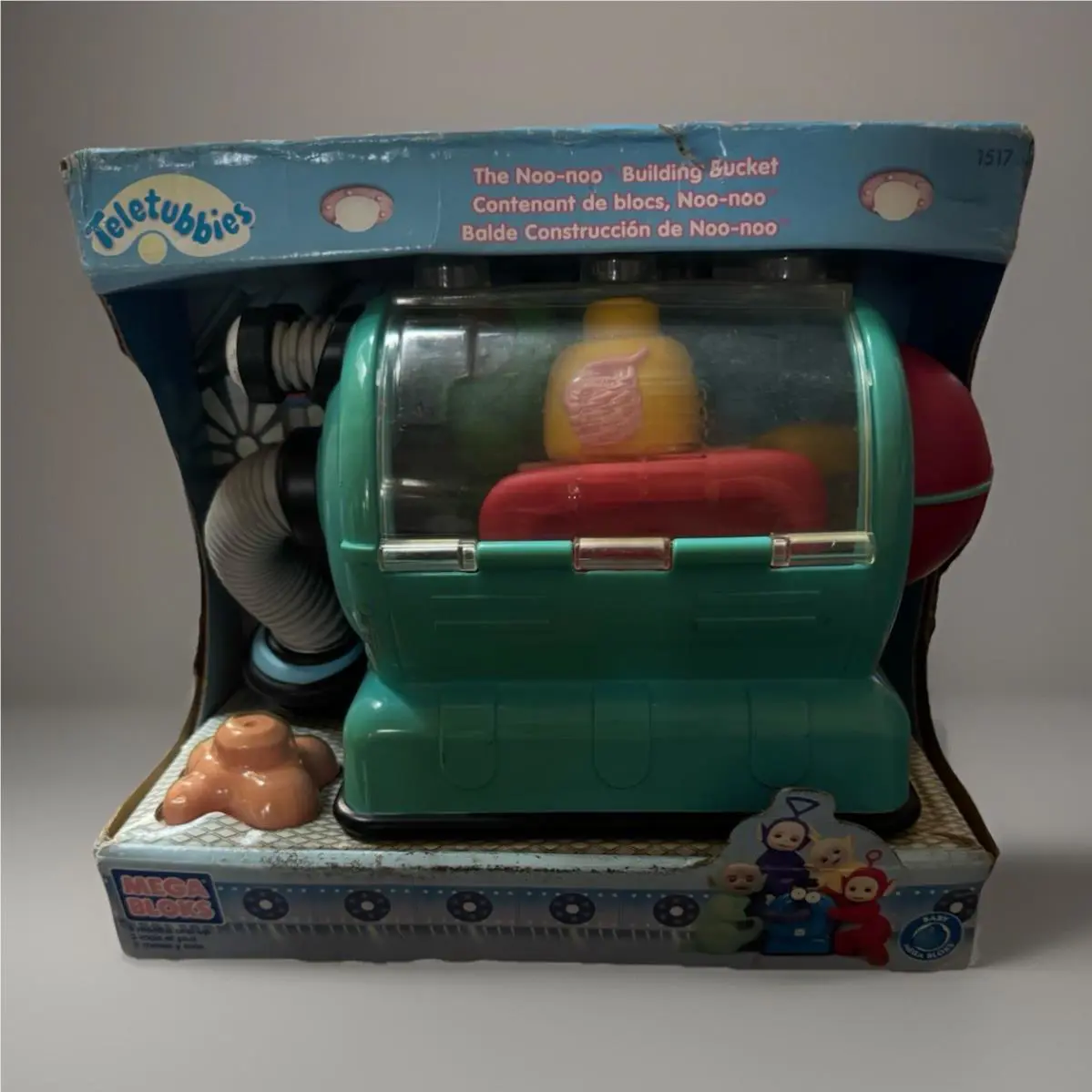 Teletubbies Noo-noo Building Bucket Mega Bloks 1517 Vintage 1999 Toy Rare