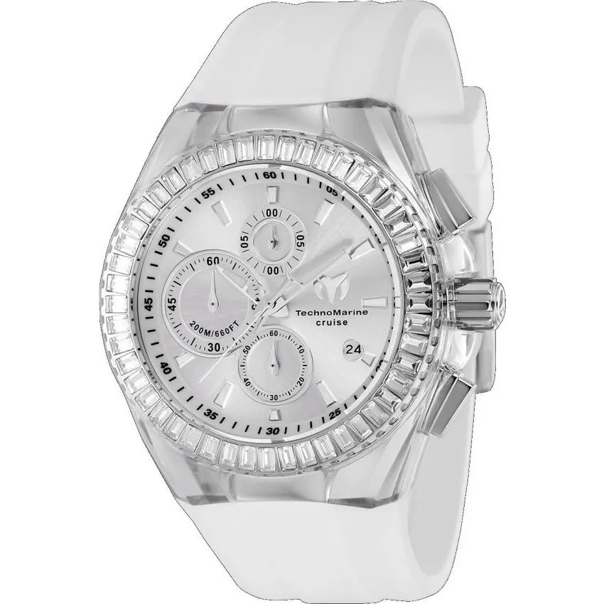 Technomarine Cruise Star 45mm Silver 48 Crystals Chrono Watch TM-121148 by TechnoMarine