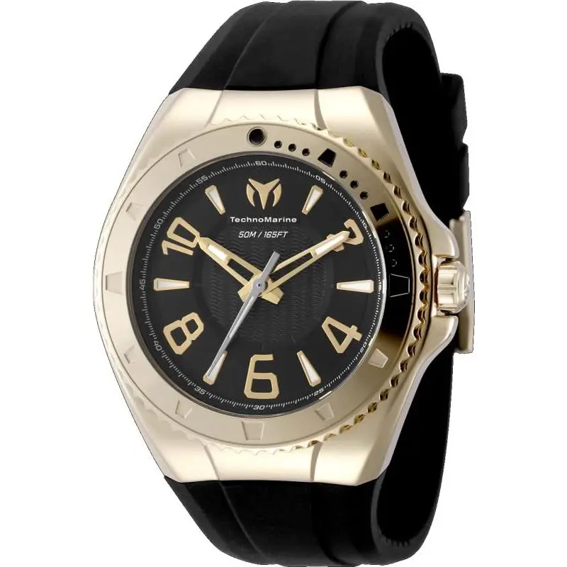 Technomarine Lusso Mare Men 44.00mm Stainless Steel Gold Black Dial PC21 Quartz by TechnoMarine