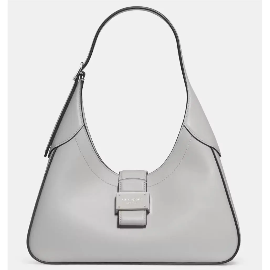 Nouveau Platinum Gray Leather Small Shoulder Bag KL542 by Kate Spade