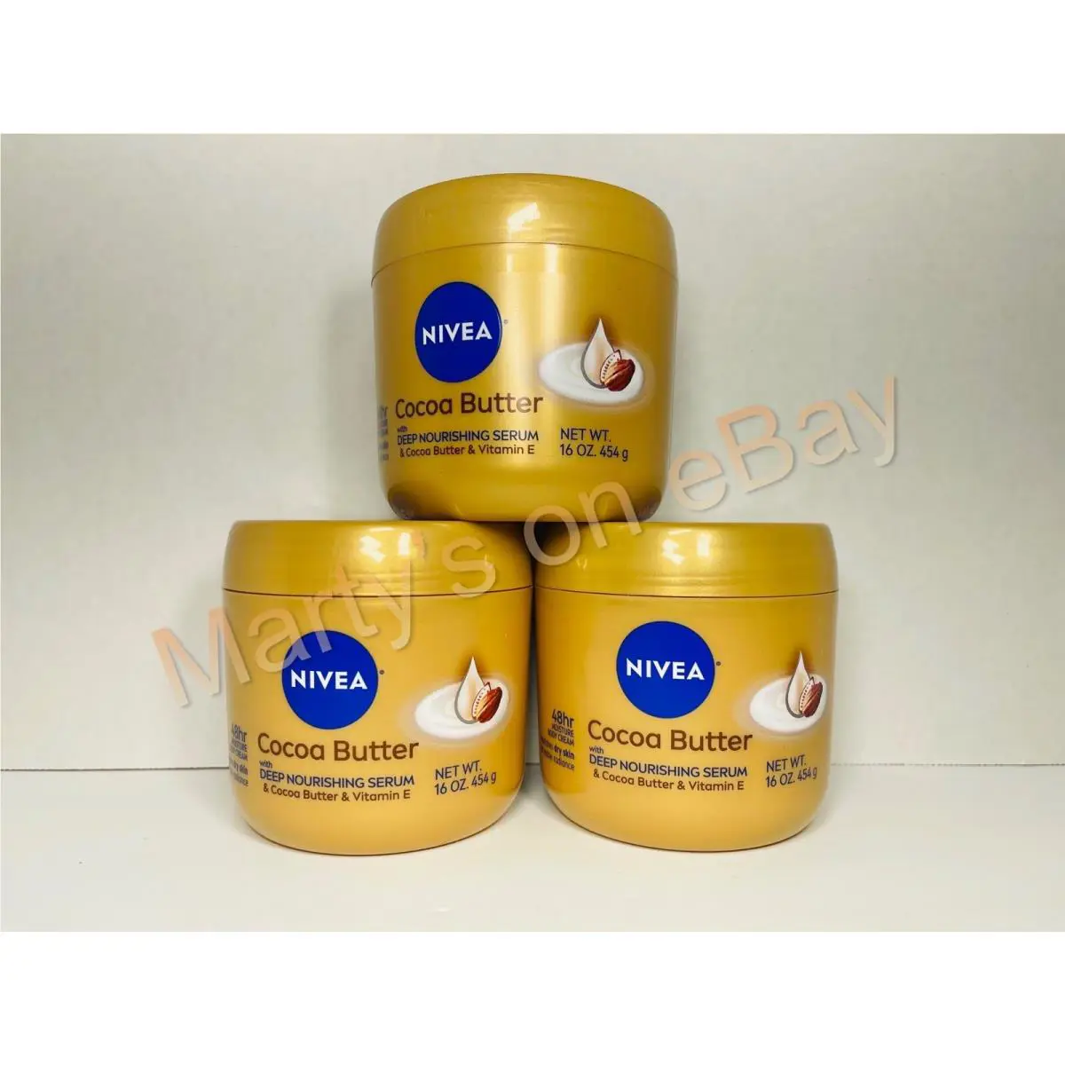3 Nivea Body Cream Cocoa Butter 48hr Deep Nourishing Serum Dry Skin 16 oz