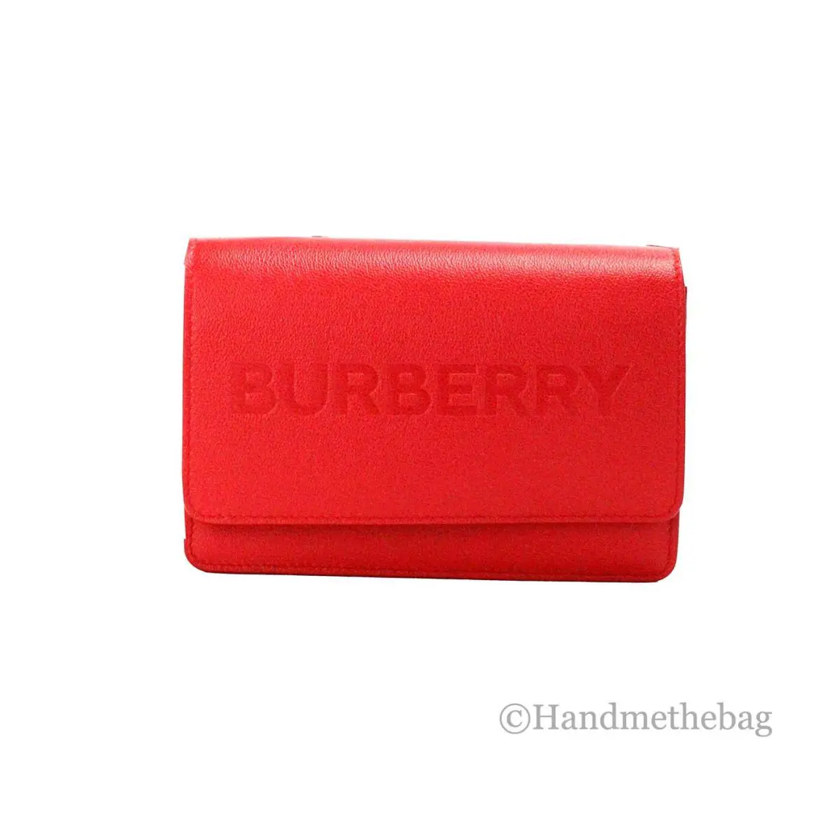 Burberry Hampshire Small Red Leather Crossbody Bag