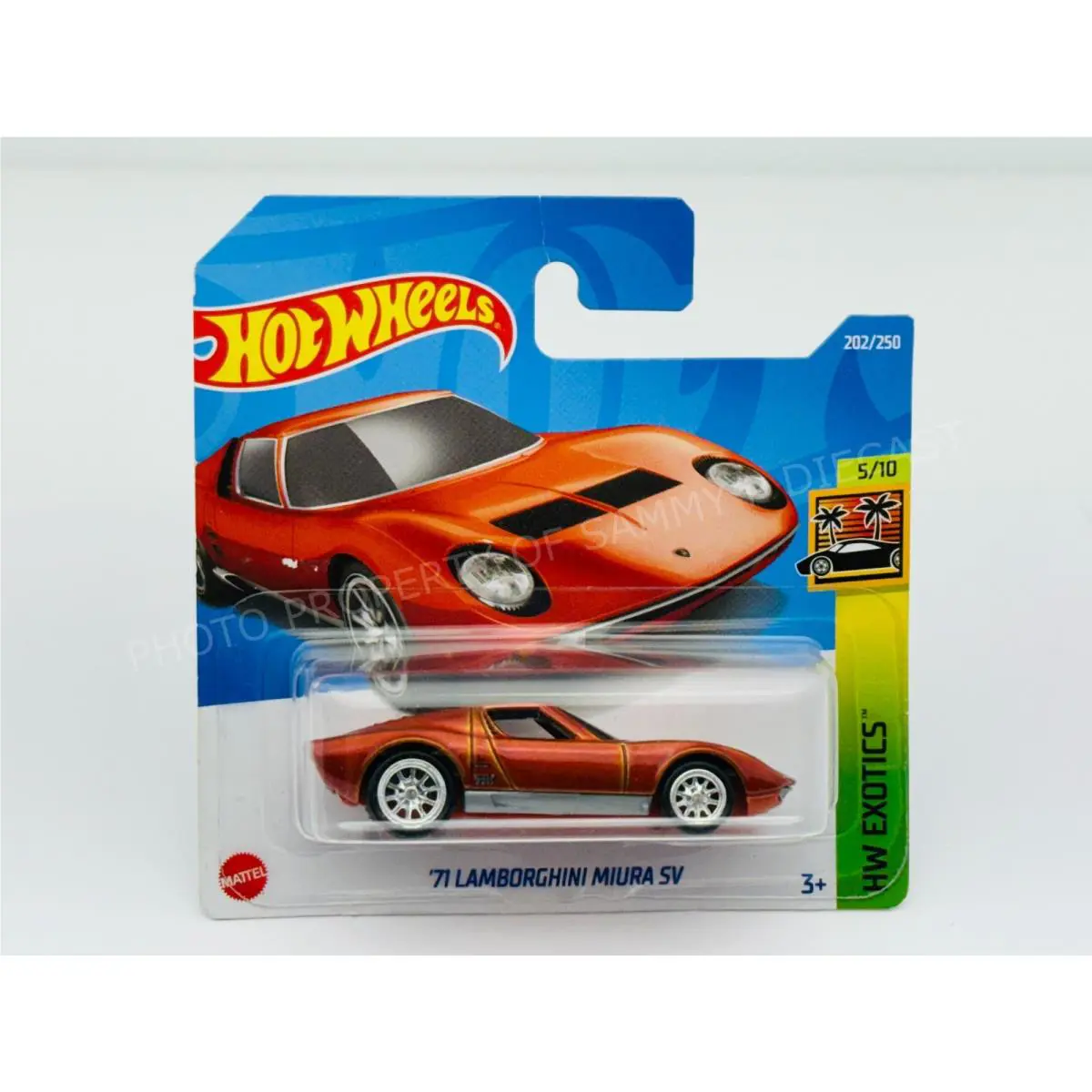 Hot Wheels 2022 Super Treasure Hunt 71 Lamborghini Miura Rare Short Card