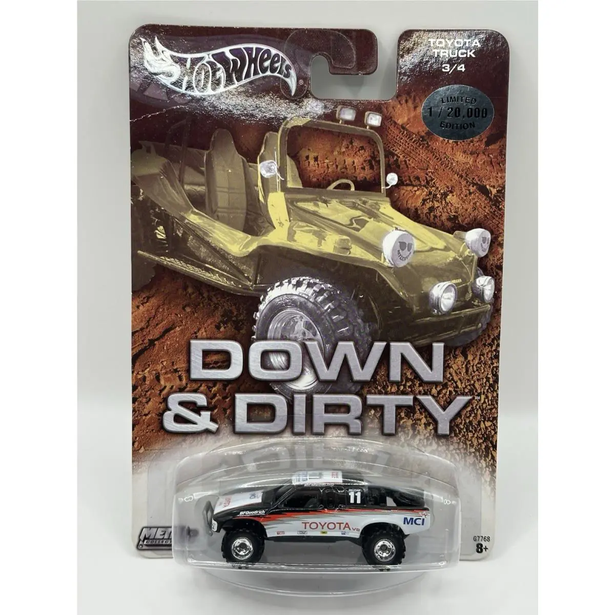 Hot Wheels Down Dirty Toyota Truck Black White