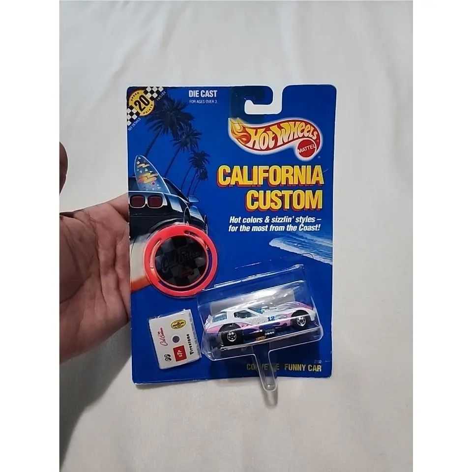 Hot Wheels Vintage California Custom Corvette Funny Car White BW Blackwall 1989