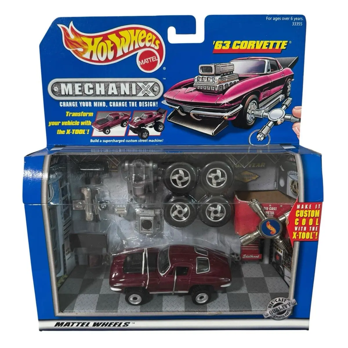 1997 Hot Wheels Mechanix `63 Corvette Die-cast Custom w/ X-tool