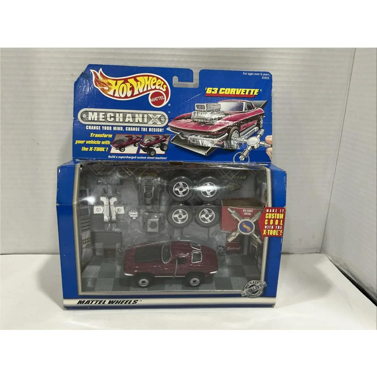 1997 Hot Wheels Mechanix `63 Corvette Die-cast Custom w/ X-tool