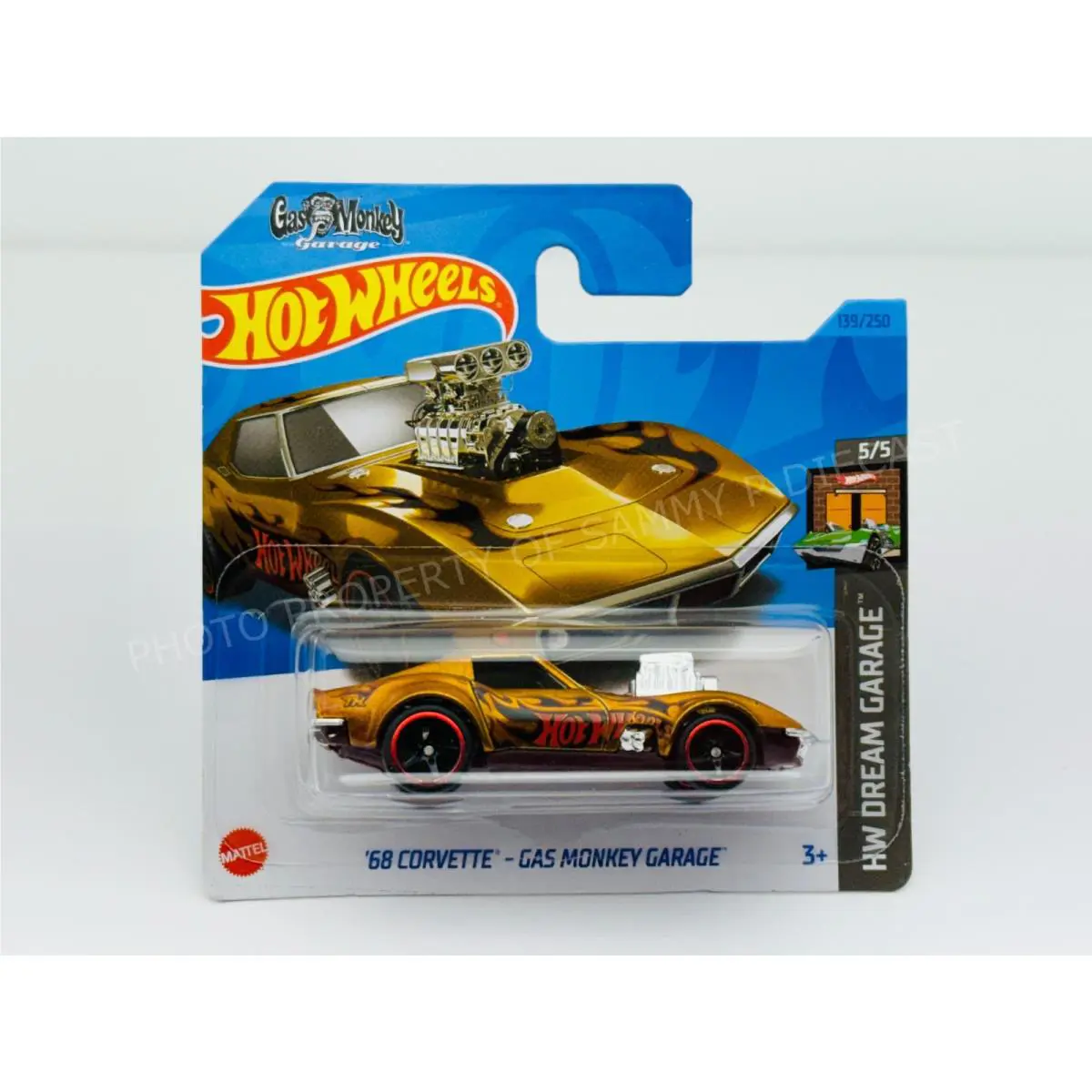 Hot Wheels 2023 Super Treasure Hunt 68 Corvette Gas Monkey Short Card