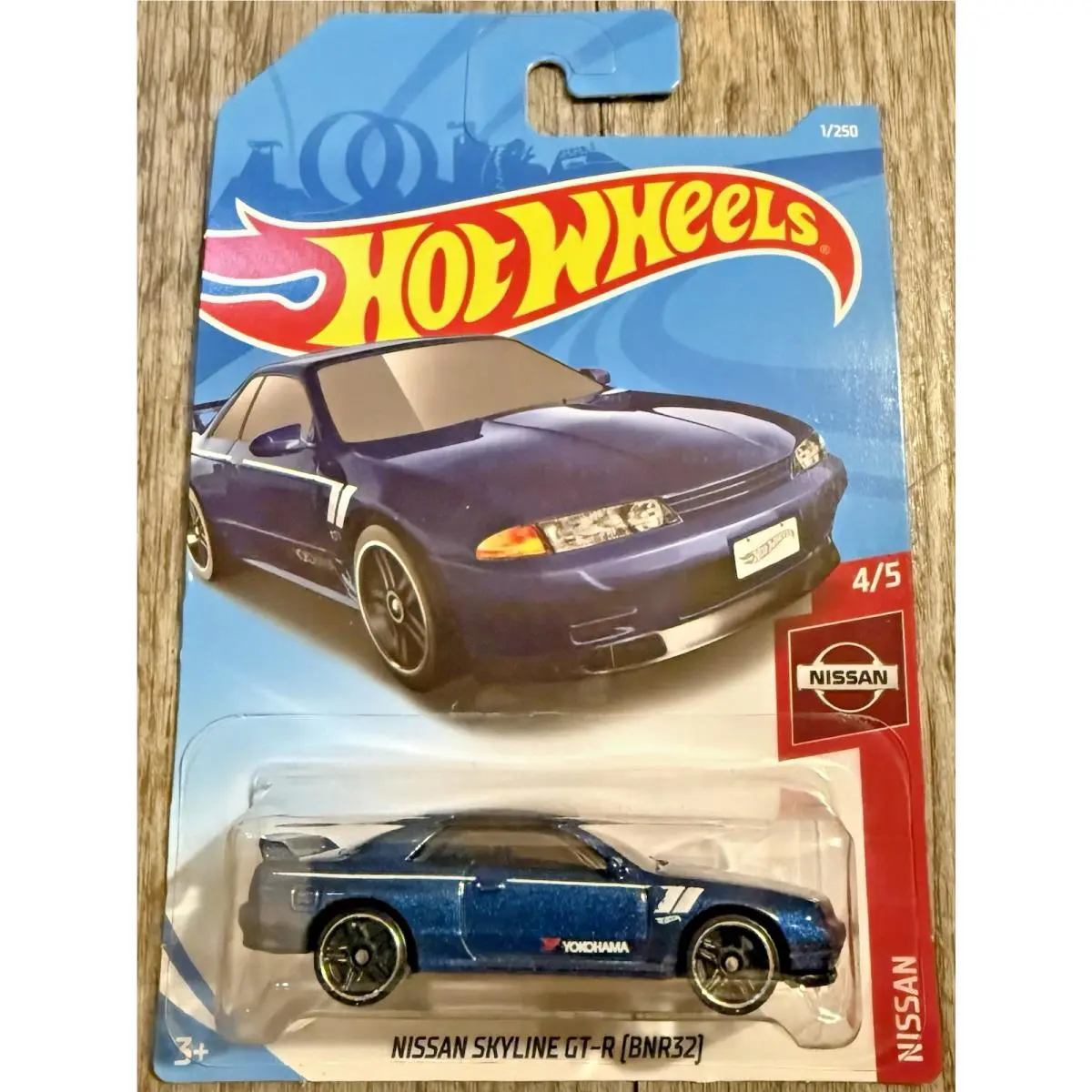 Error Hot Wheels Nissan Skyline Gtr BNR32 Blue Yokohama 1/250