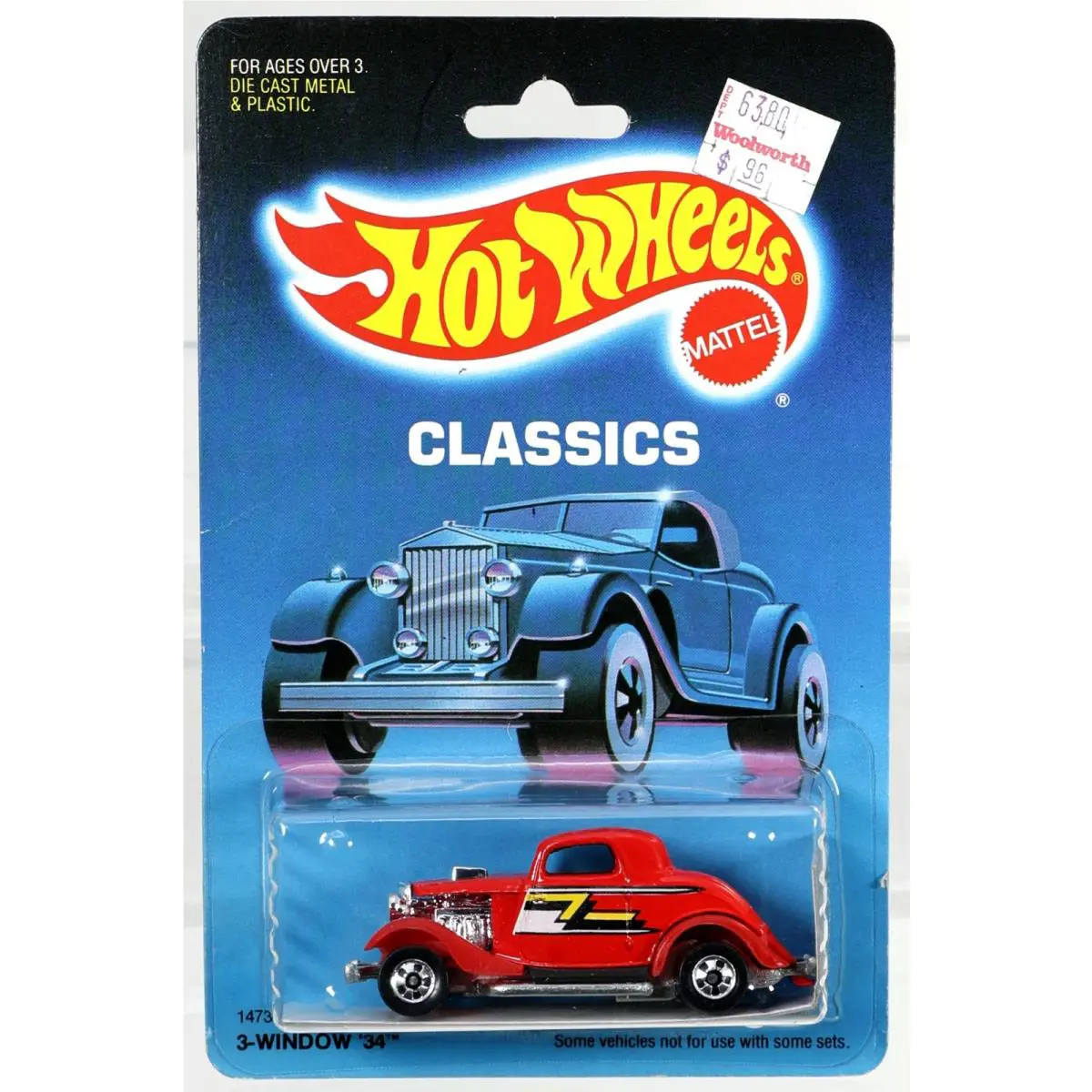 Hot Wheels 3-Window 1934 Classics ZZ Top Logo Vhtf - 1473 Nrfp 1987 Red 1:64