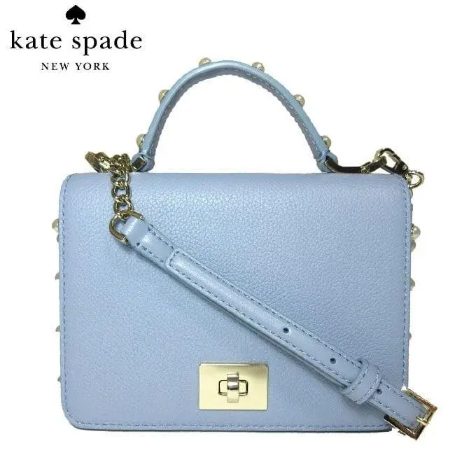 Kate Spade Maisie Serrano Place Pearl Purse Crossbody Blue WKRU5673 - Handle/Strap: Blue, Exterior: Blue, Lining: Blue