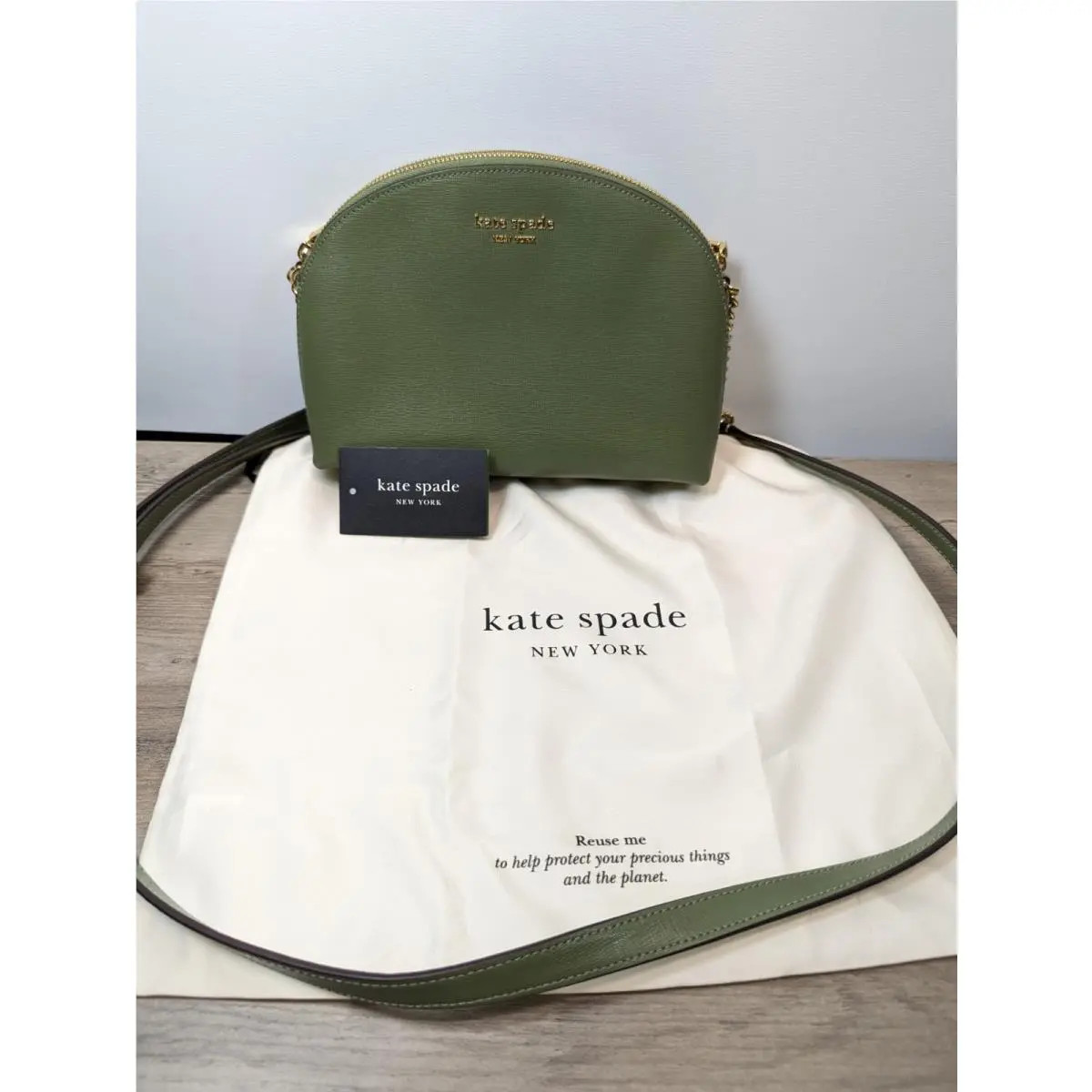 Kate Spade Avocado Sylvia Morgan Dome Leather Crossbody Bag K8926 +dust Bag