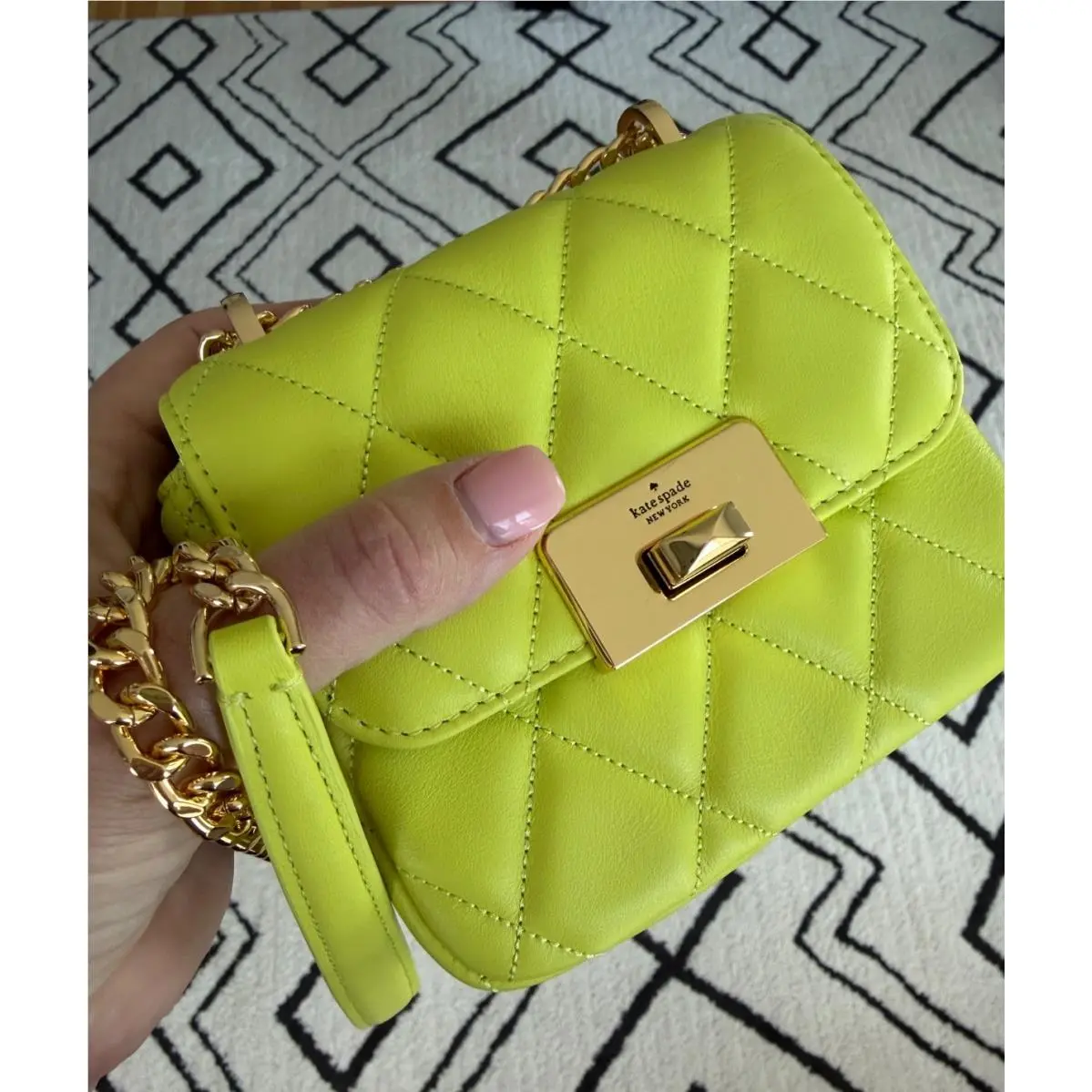 Kate Spade KJ956 Carey Smooth Quilted Micro Flap Crossbody Handbag Spring
