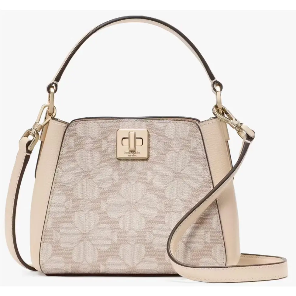 Kate Spade Phoebe Beige Spade Flower Mini Top Handle Crossbody Bag KK996