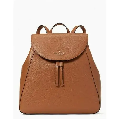 Kate Spade Pebbled Leather Leila Large Flap Backpack Tote Bag