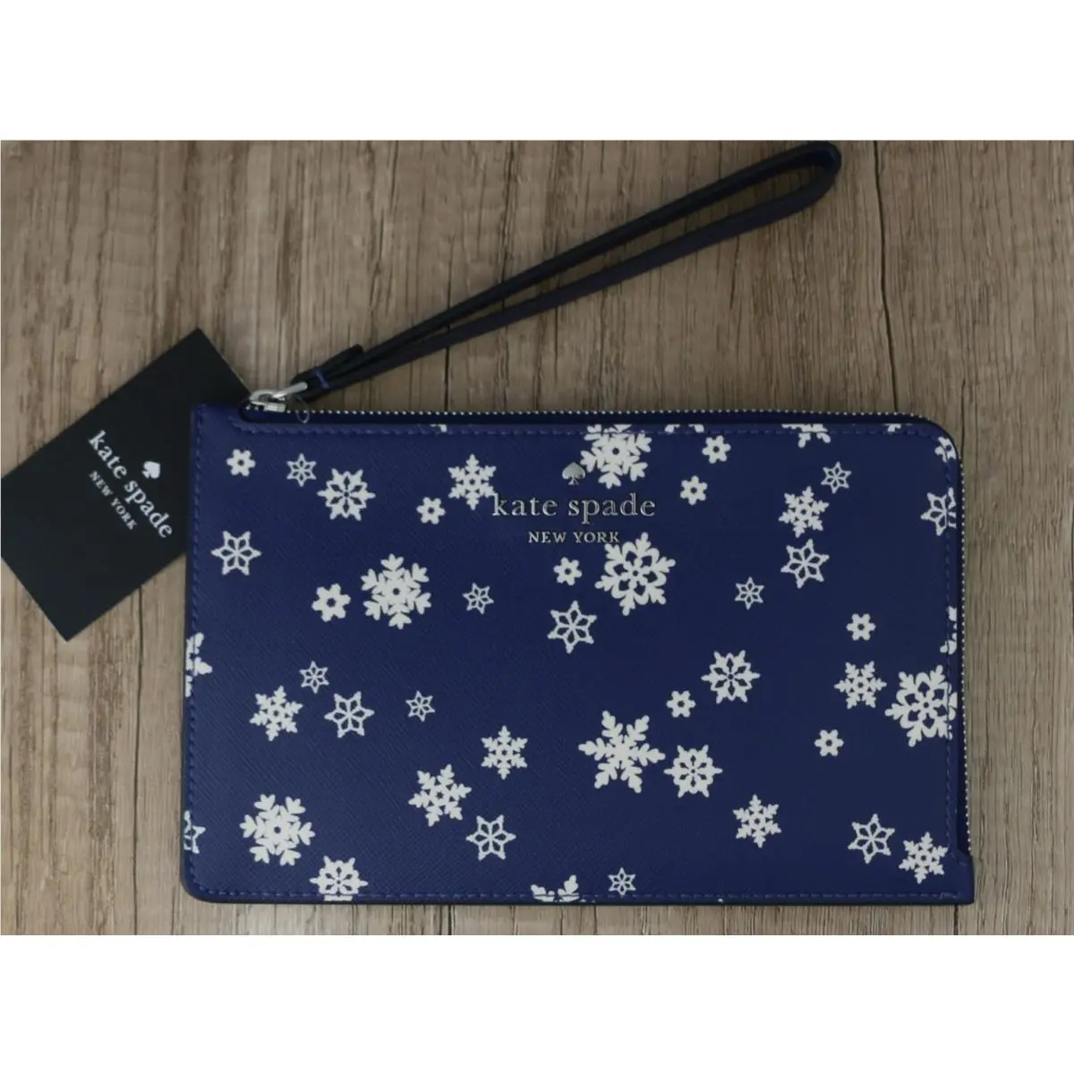 Kate Spade Snowflake Toss Medium L-zip Wristlet