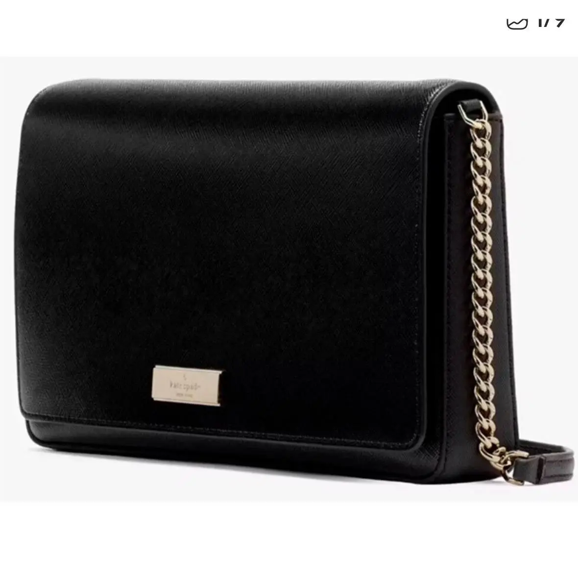 Kate Spade Convertible Crossbody Bag Kk035 Kenzie Black Patent Saffiano