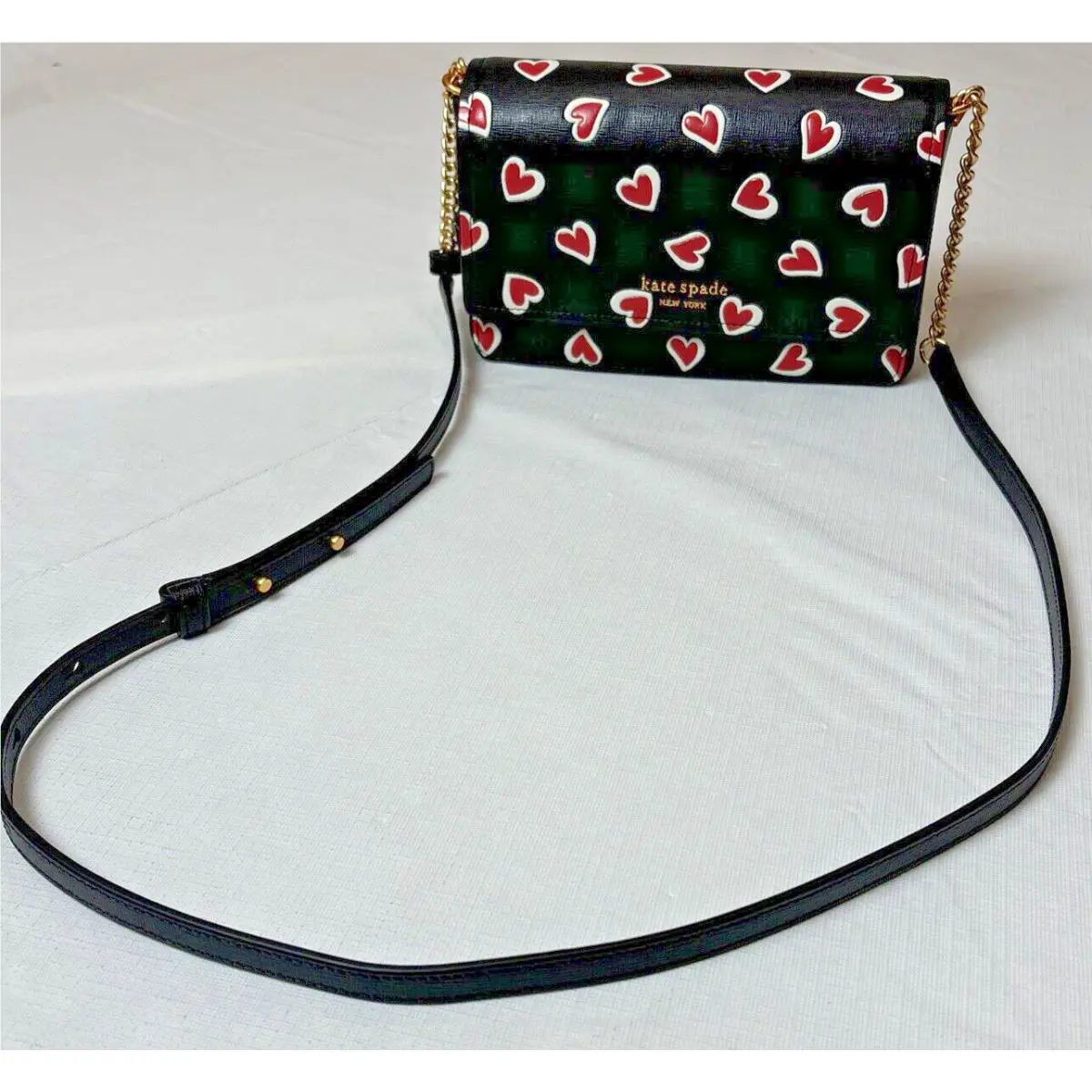 Kate Spade Morgan Stencil Hearts Embossed Saffiano Leather Crossbody Valentine