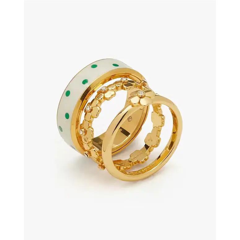 Kate Spade New York Heritage Spade Flower Stacked Ring Set