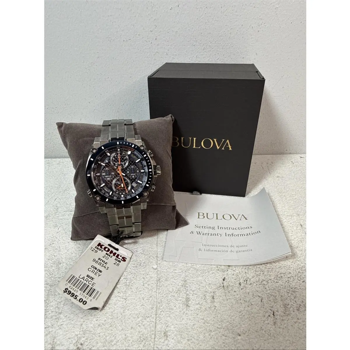 Bulova Icon Precisionist Chronograph Tachymeter Divers 98B343 300M Size L Watch