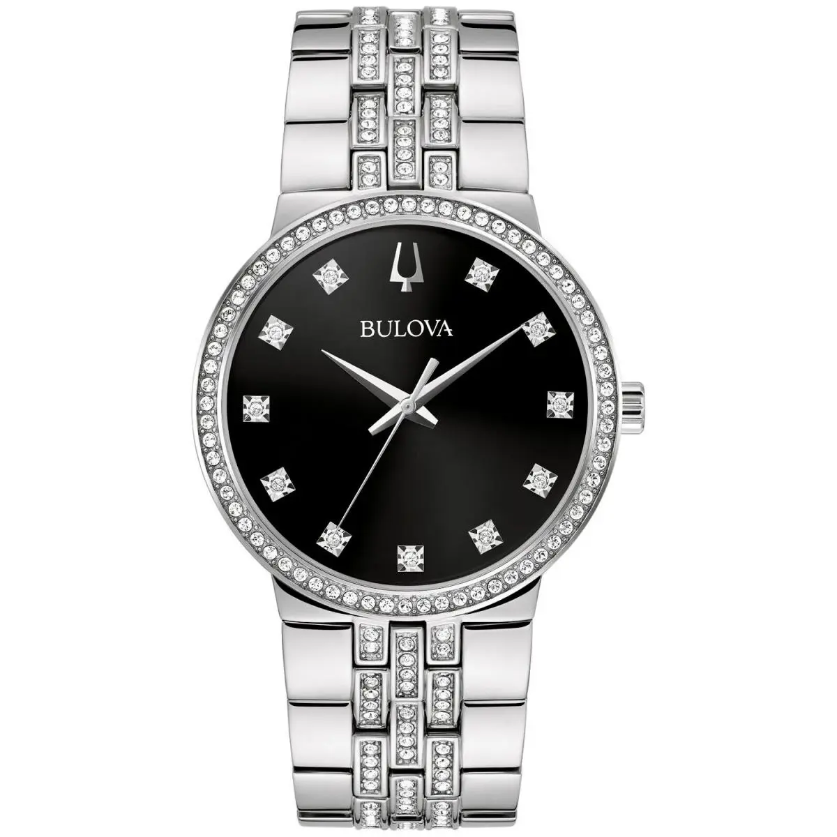 Bulova Men`s Crystal Black Dial Watch - 96K110