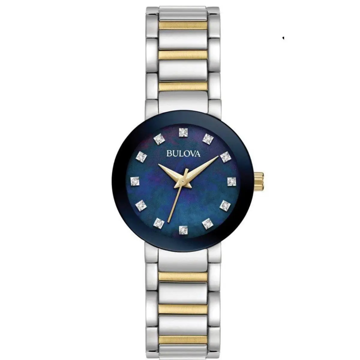Bulova 98P157 Women`s 12 Diamonds Mother of Pearl Dial Two-tone Watch