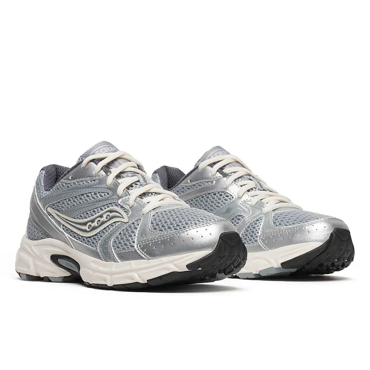 Saucony Grid Ride Millennium S60812-8 Womens Silver Cream Lifestyle Shoes TF8759