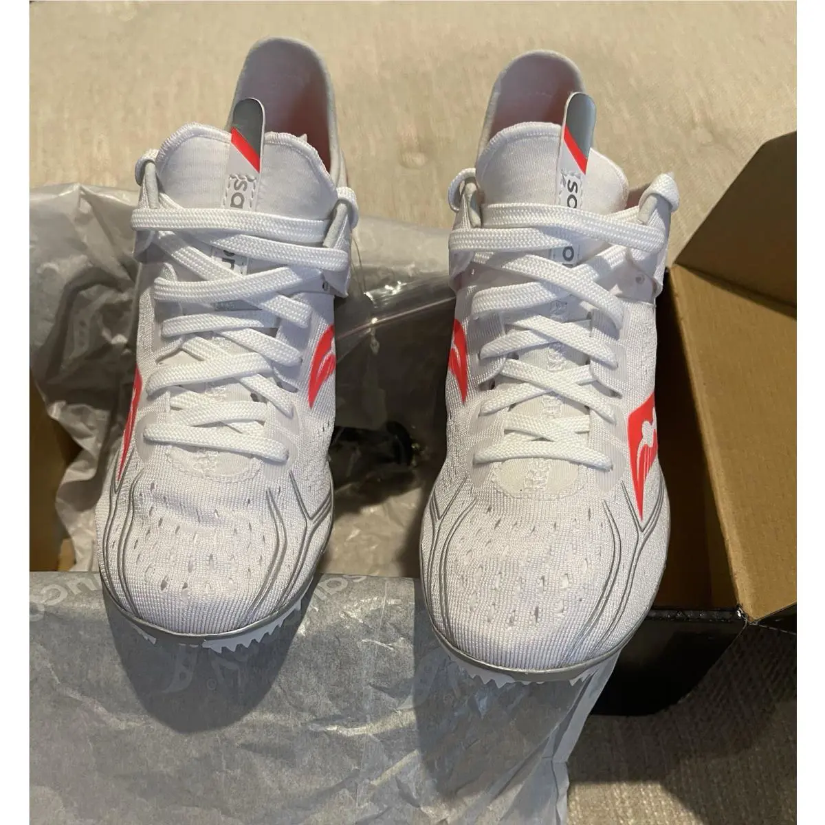 Saucony shoes - Saucony Endorphin Speed - Endorphin Speed - White/Vizired (UPC: 0044211334738) 10