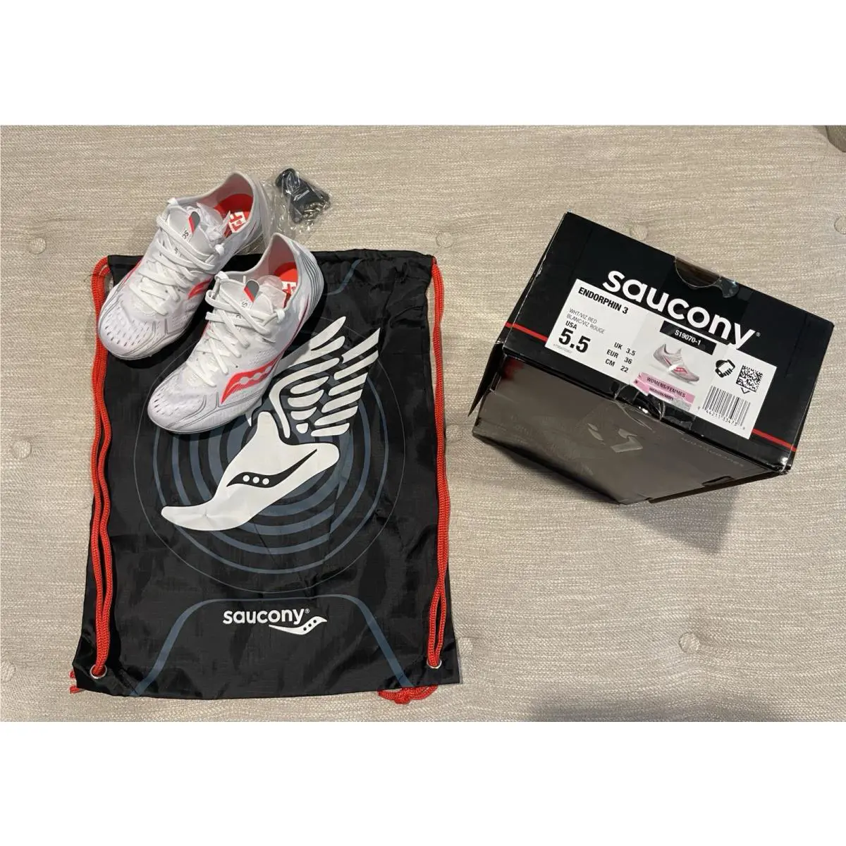 Saucony shoes - Saucony Endorphin Speed - Endorphin Speed - White/Vizired (UPC: 0044211334738) 2