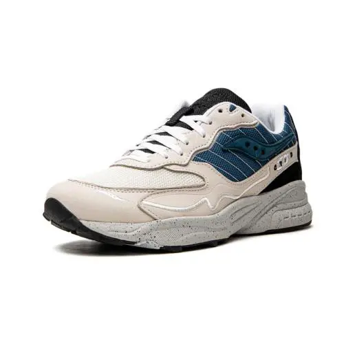 Saucony 3D Grid Hurricane Cream Blue Comfy Shoes / S70670-2 / Mens 7.5 Wmns 9 - White / Blue
