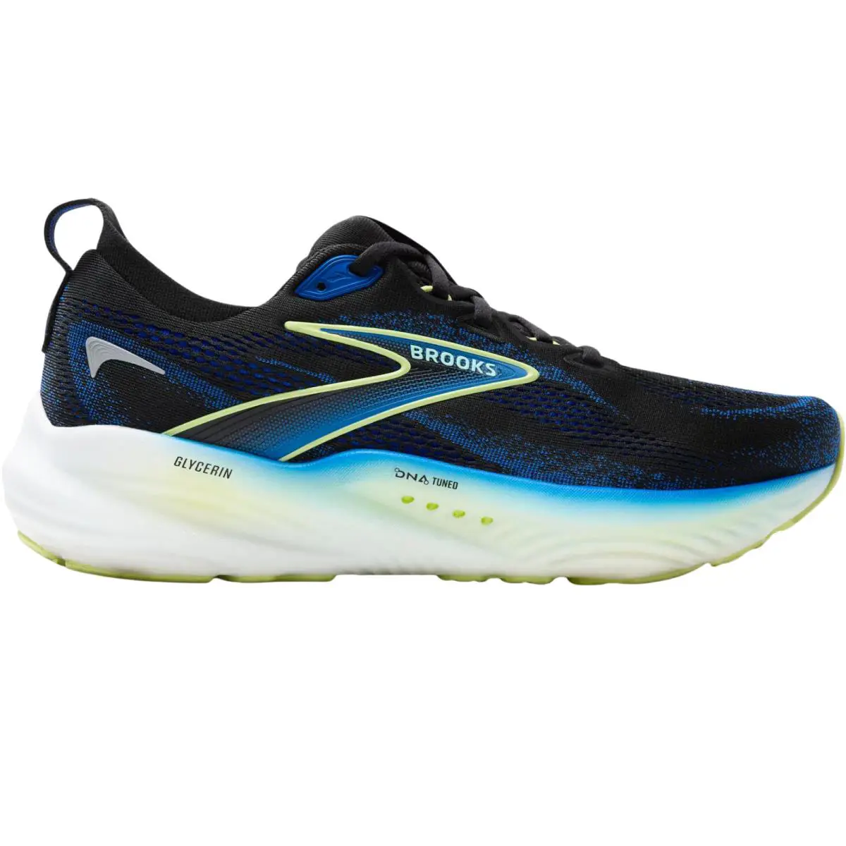 Brooks Glycerin 22 Men Running US Shoe Size 7-14 Colors Athletic - Black/Cobalt/Neo Yellow