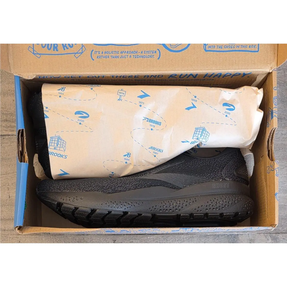 Size 7 Narrow/b Brooks Men`s Ghost 16 Black Running Shoes Style 110418-1B-020