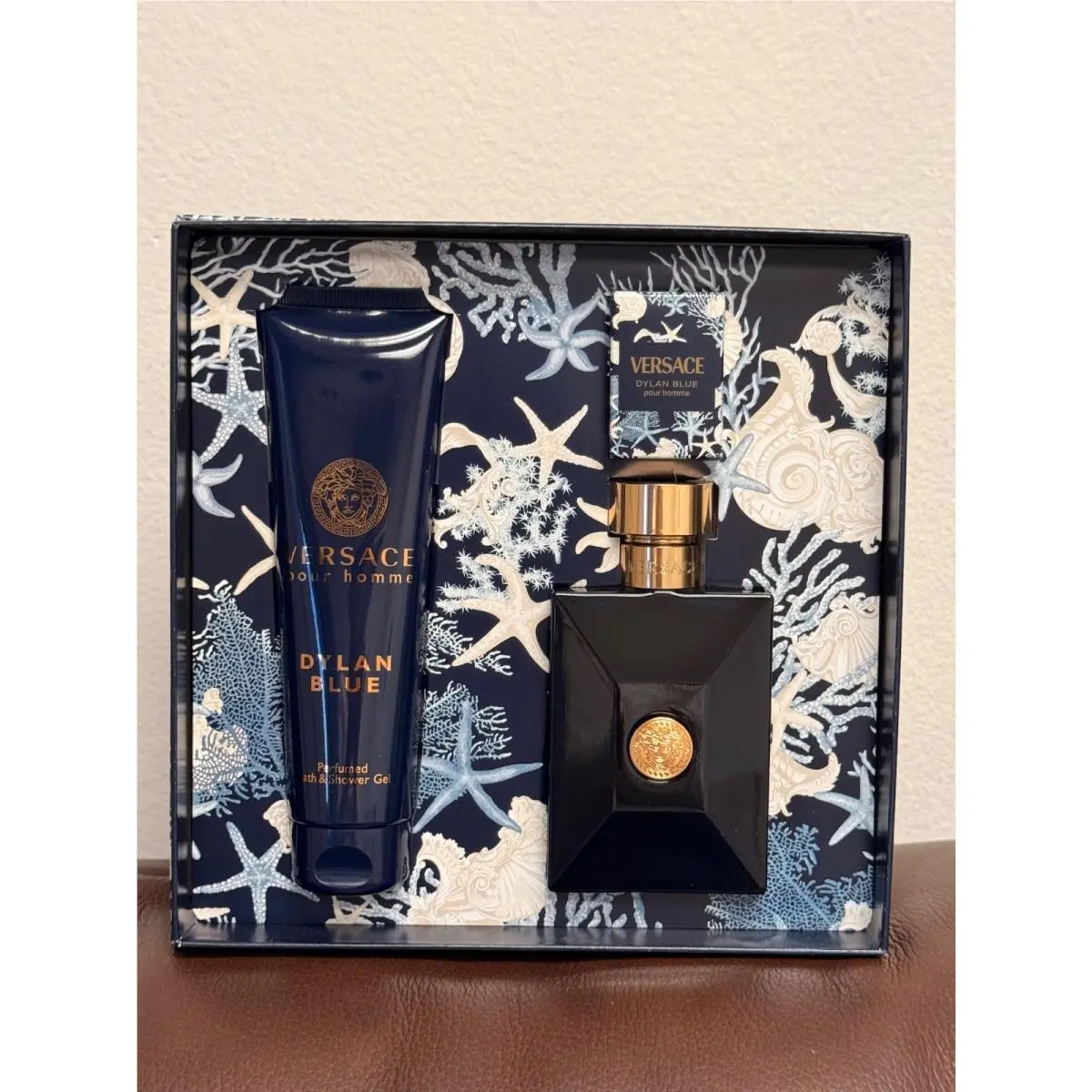 Versace Men`s Dylan Blue 3 Pcs Gift Set - 3.4oz 0.17oz Edt 5.0oz Shower Gel
