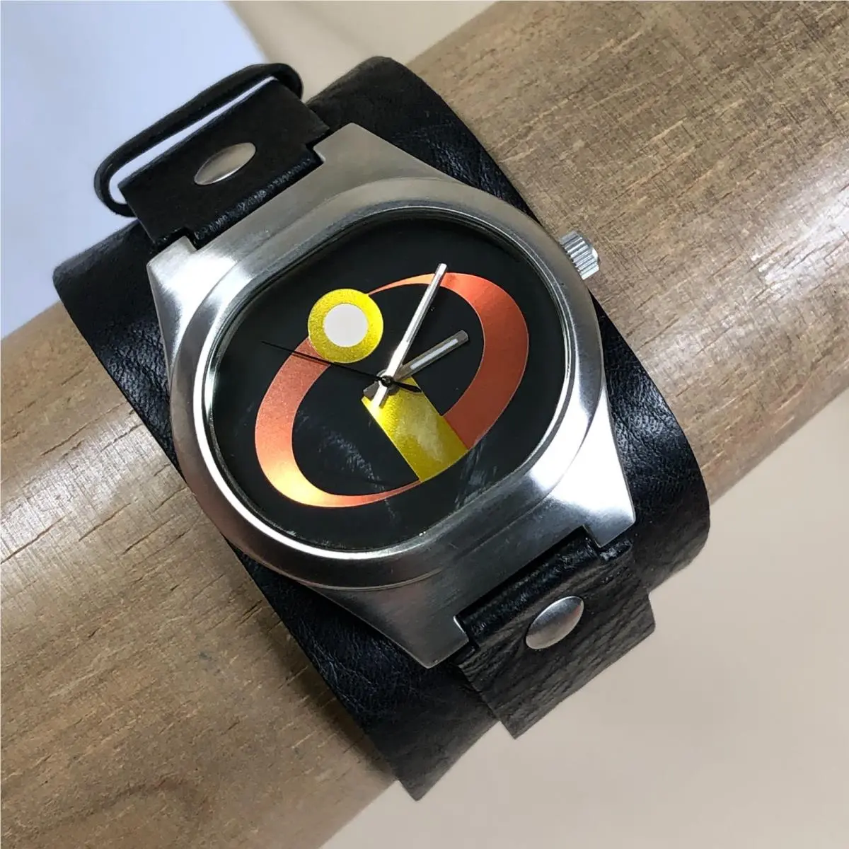 Fossil Men Dress The Incredibles Cuff Leather Strap Quartz Analog 41mm Watch 8