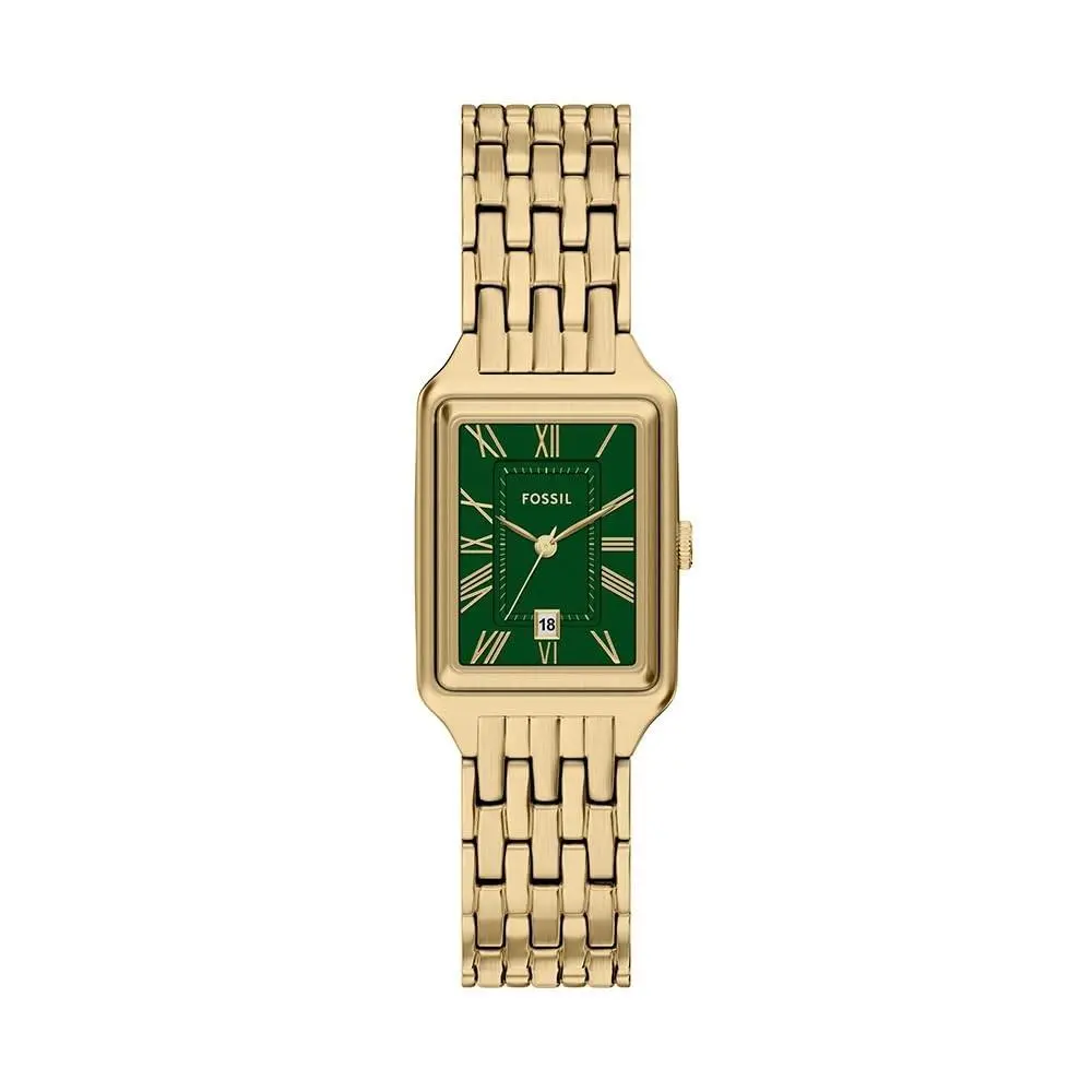 Women`s Watch Raquel Three-hand Gold-tone Stainless 23MM Gold/green by Fossil