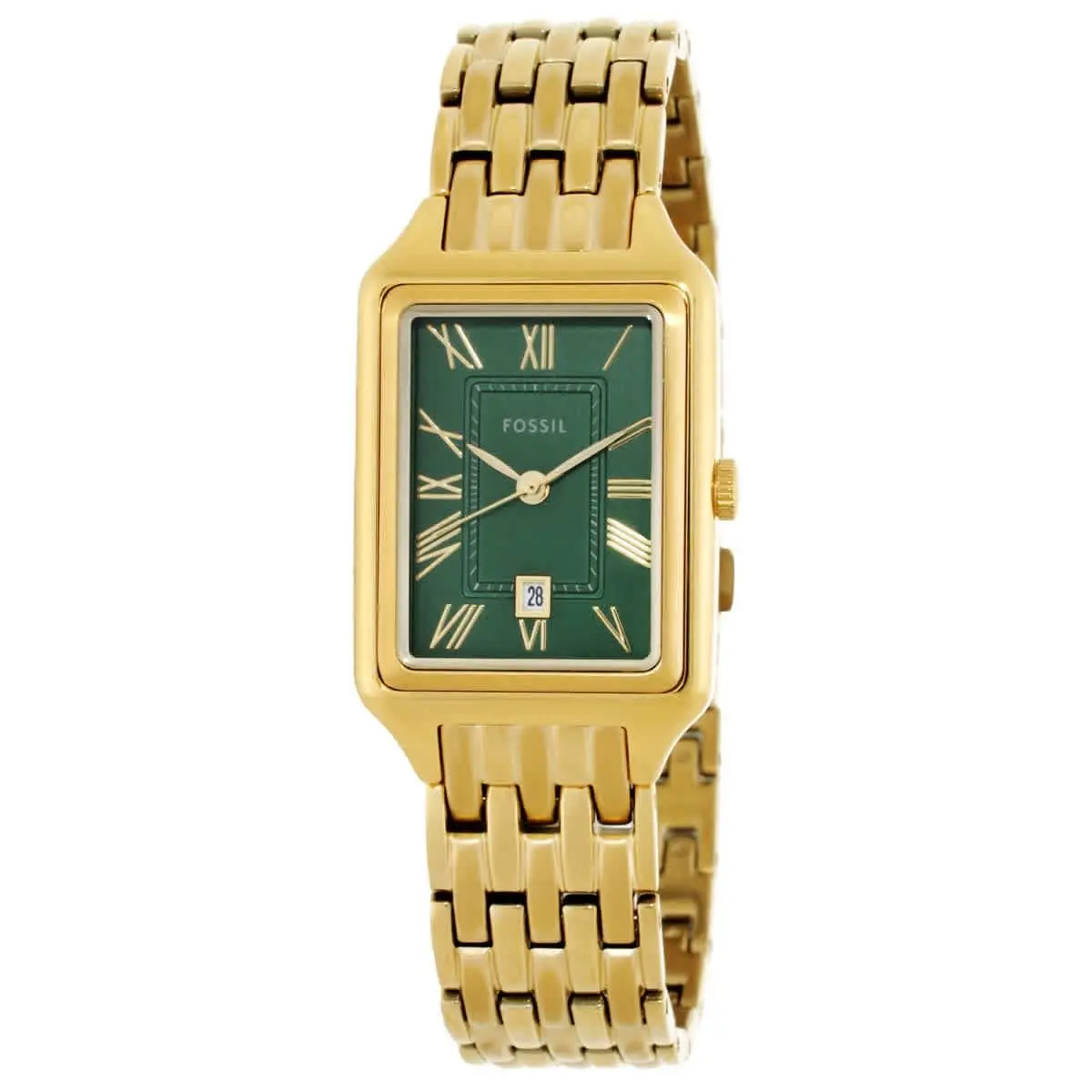 Fossil Raquel Quartz Green Dial Ladies Watch ES5452 - Green, Dial: Green, Band: Gold-tone