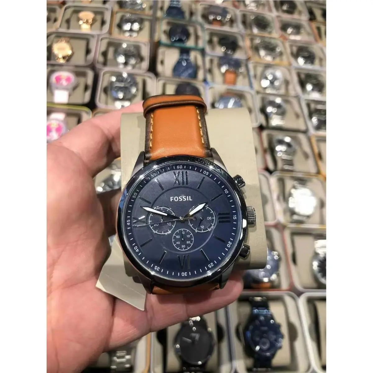 Fossil BQ2125IE Flynn Chronograph Brown Leather Men`s Watch