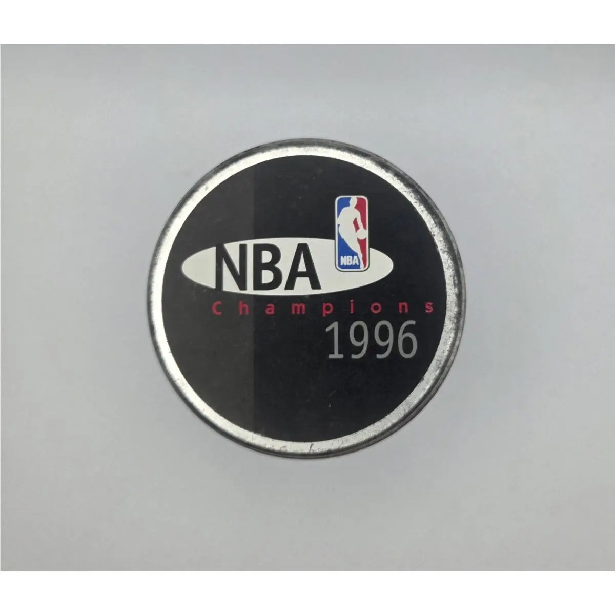 Fossil Chicago Bulls 1996 Nba Championship Watch Silver Tone Black Leather Band