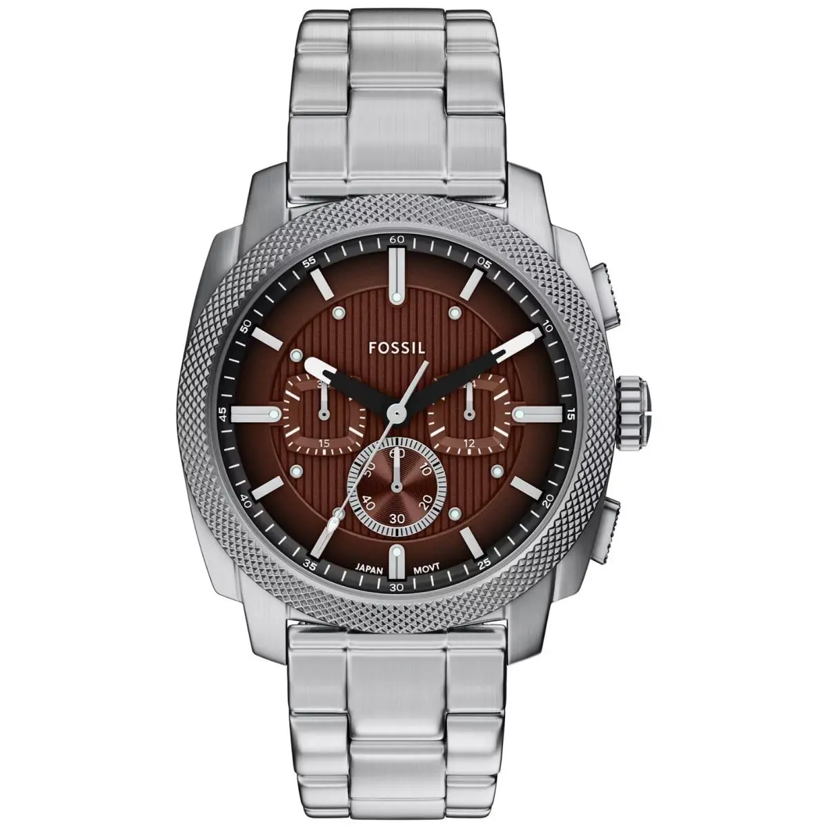 Fossil FS6144 Men`s Machine Stainless Steel Brown Dial Chronograph Watch