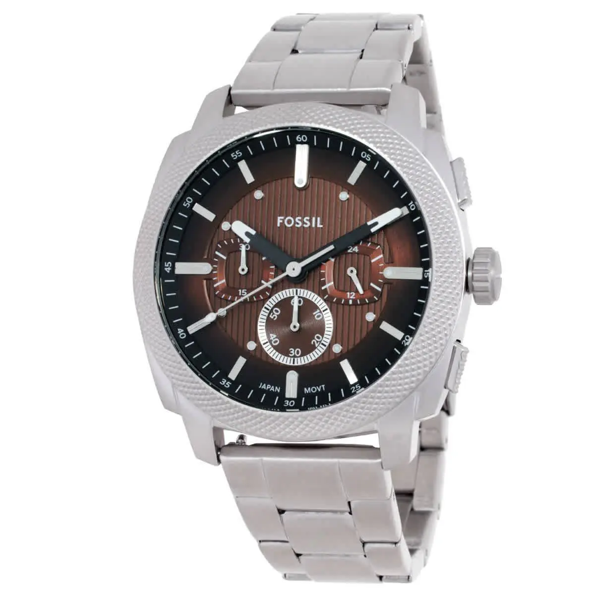 Fossil FS6144 Men`s Machine Stainless Steel Brown Dial Chronograph Watch