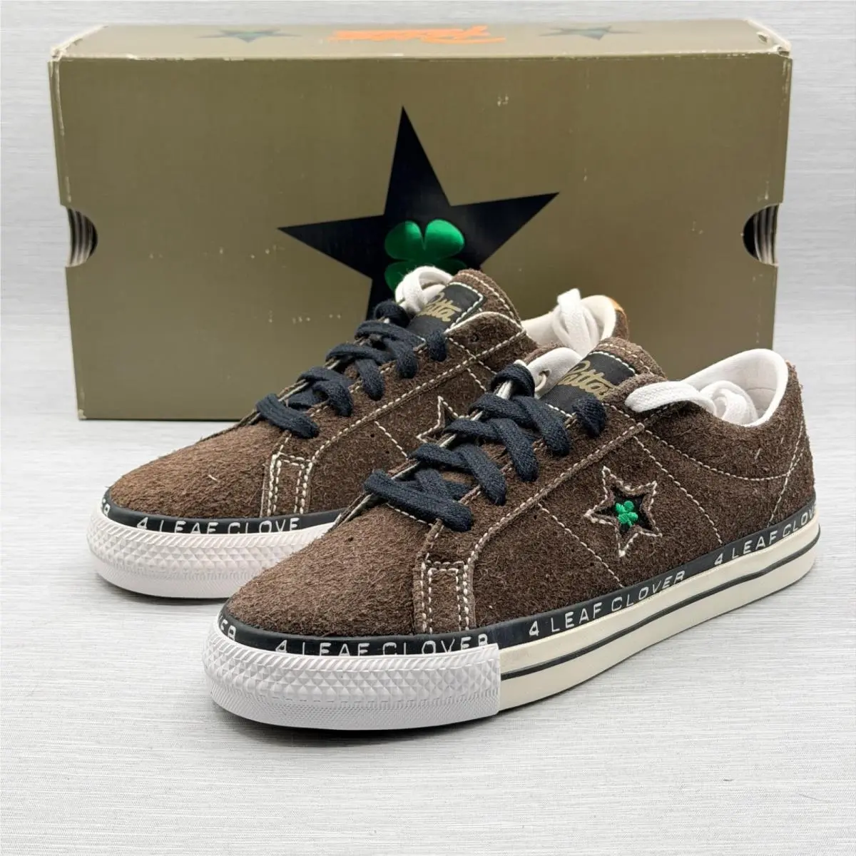 Converse One Star Patta 4 Leaf Clover Men’s 4.5 Sneakers A07415C Women`s 6.5 - Brown