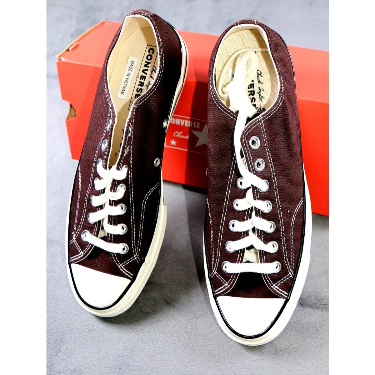 Converse Chuck 70 Ox Shoes Mens Size 10.5 Dark Root Egret Black Canvas Classic