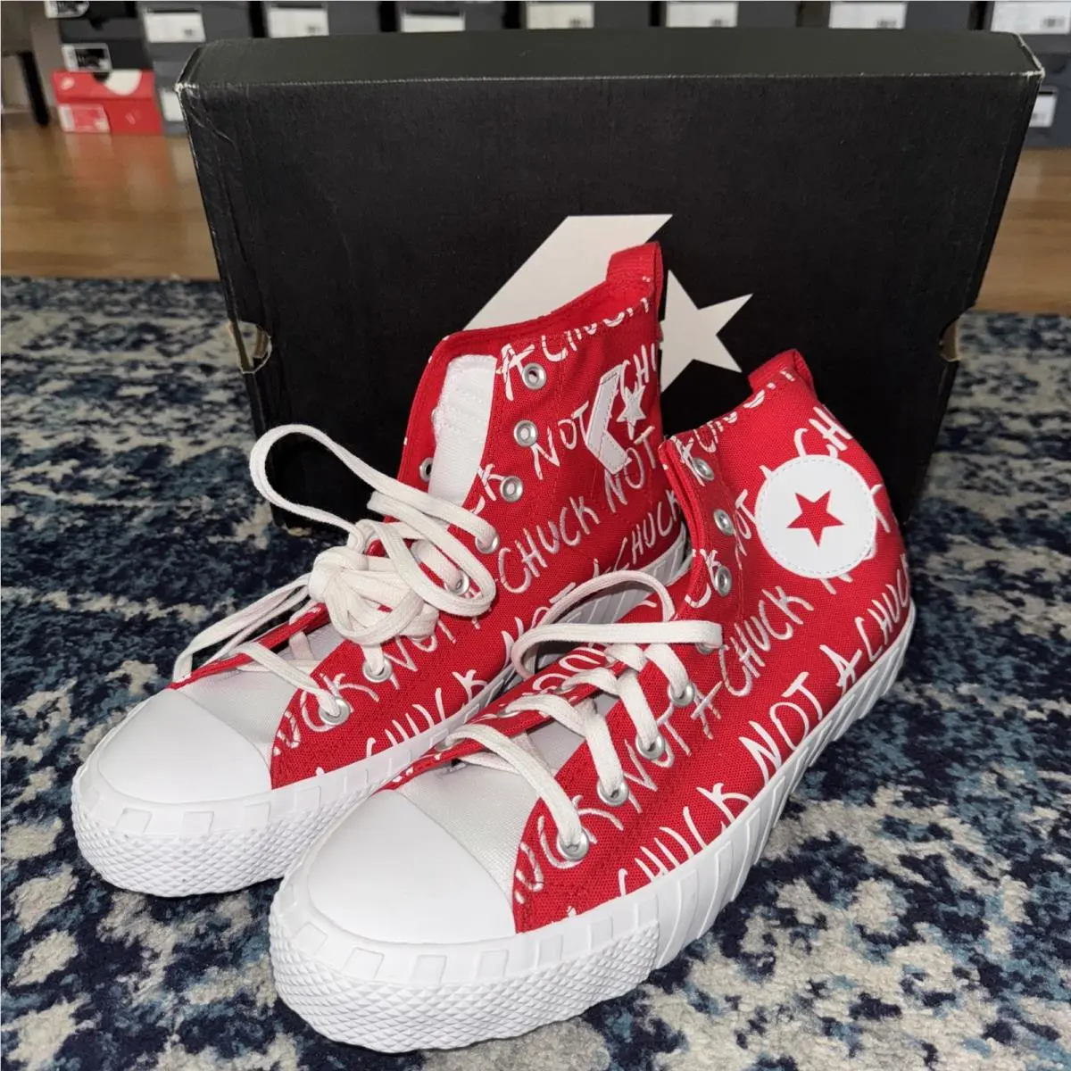 Converse High Top Not A Chuck Untitled Red White UNT1TL3D Men 11 Women 13